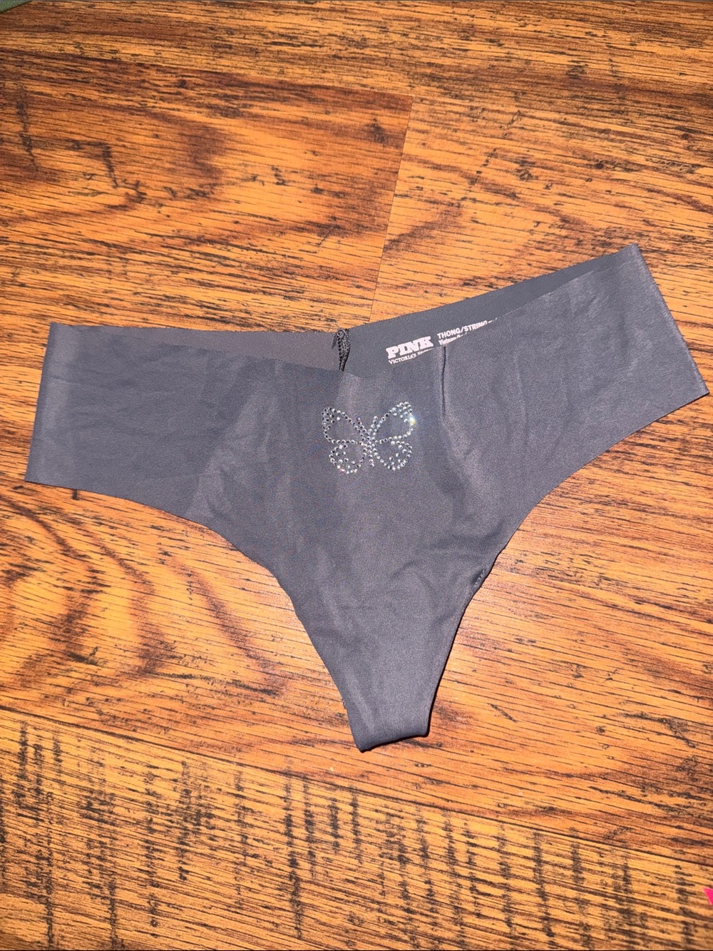 PINK by Victoria’s Secret Grey Panty with Bling Butterfly 29.T